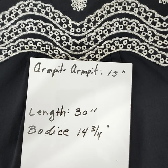 Jessica Howard Bohemian Black Embroidered Bodice Dress Size 8 - Picture 11 of 11